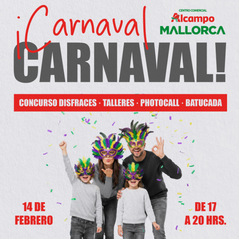 Evento: Carnaval en familia y concurso de disfraces en el CC Alcampo Mallorca