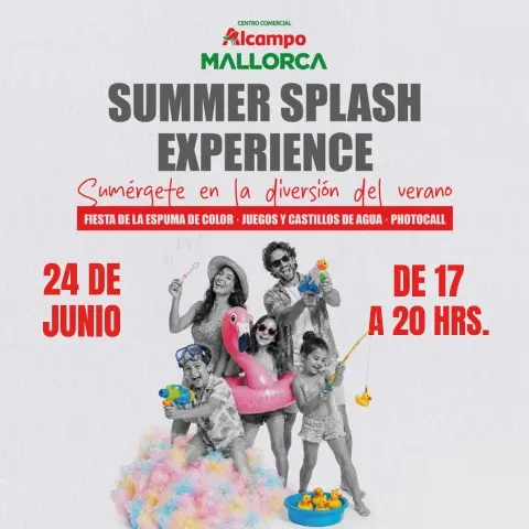 Evento: Summer Splash Experience: una tarde de agua, juegos y espuma en el CC Alcampo Mallorca