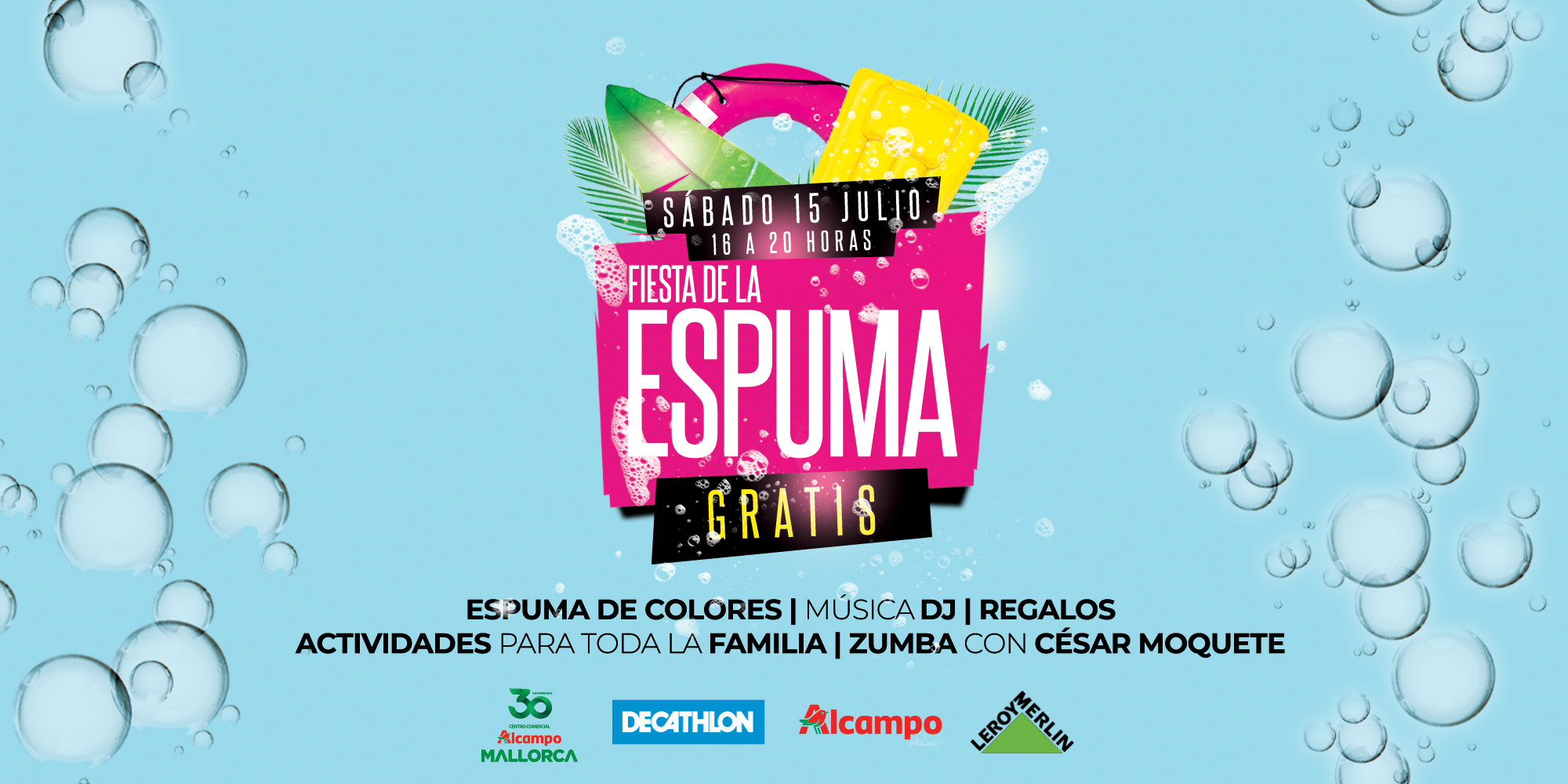 Foto noticia: Fiesta de la espuma en Alcampo Mallorca gratis en verano