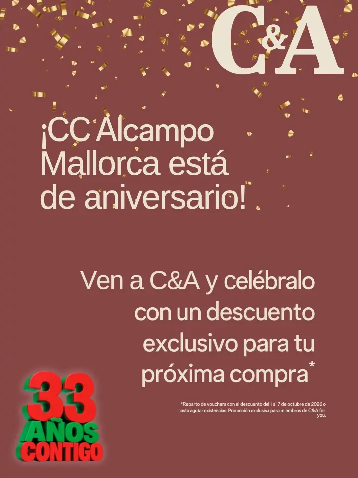 Descuento exclusivo en C&A - 33º Aniversario