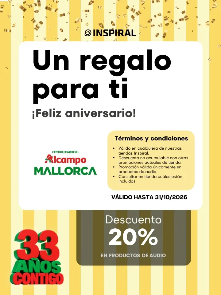 Inspiral tiene un regalo para ti - 33º aniversario