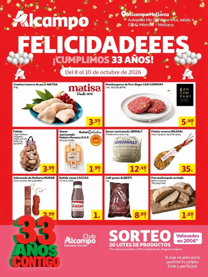 Ofertas especiales y sorteo de aniversario en Alca