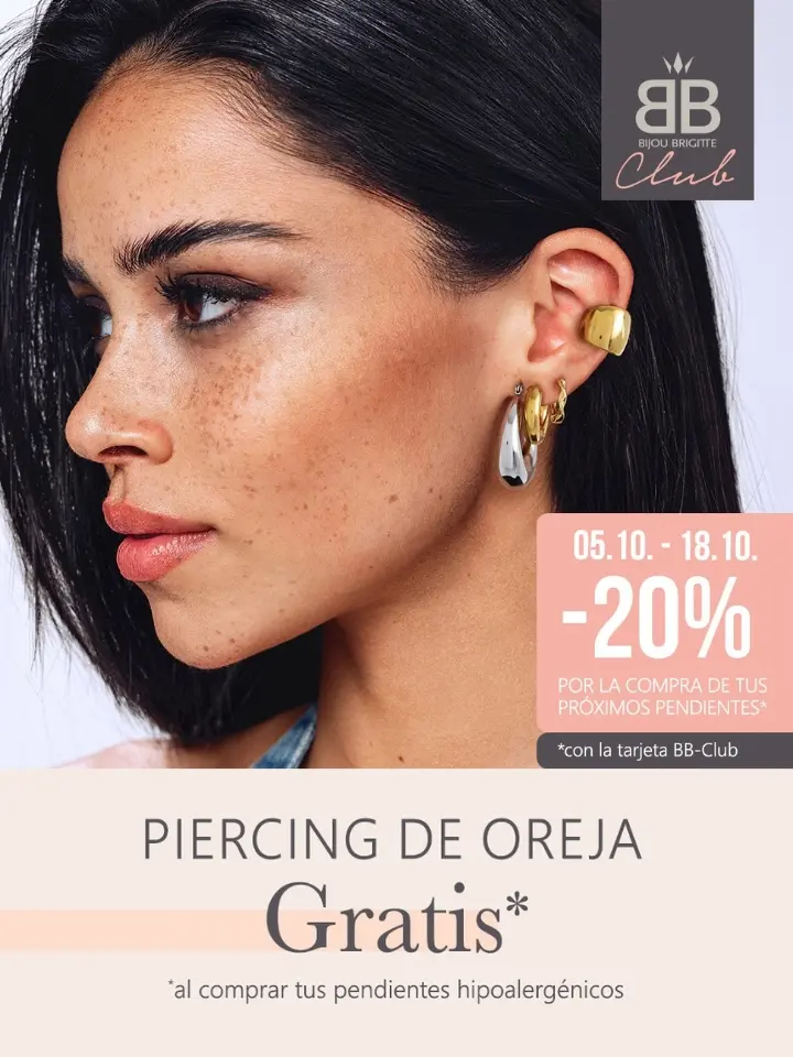 Oferta Promoción de piercing de oreja gratis en Bijou Bri